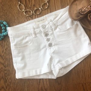 PacSun Size 24 White Super Stretch Shortie Shorts